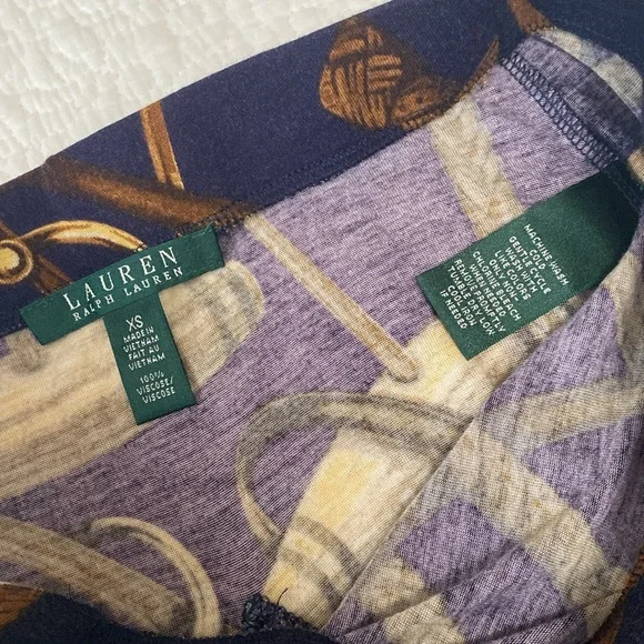 Ralph Lauren Blue and Gold Bubble Skirt Knee-Length Cocktail - Picture 7 of 12